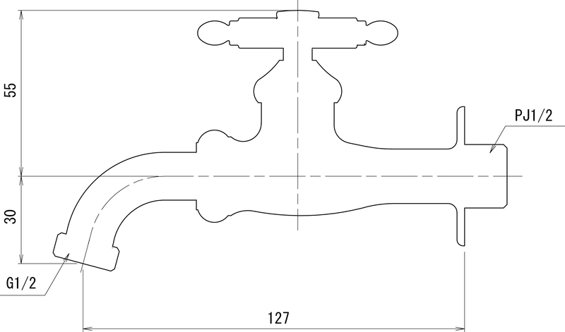 万能ホーム胴長水栓 ラダー/鋳肌 | 造園資材館