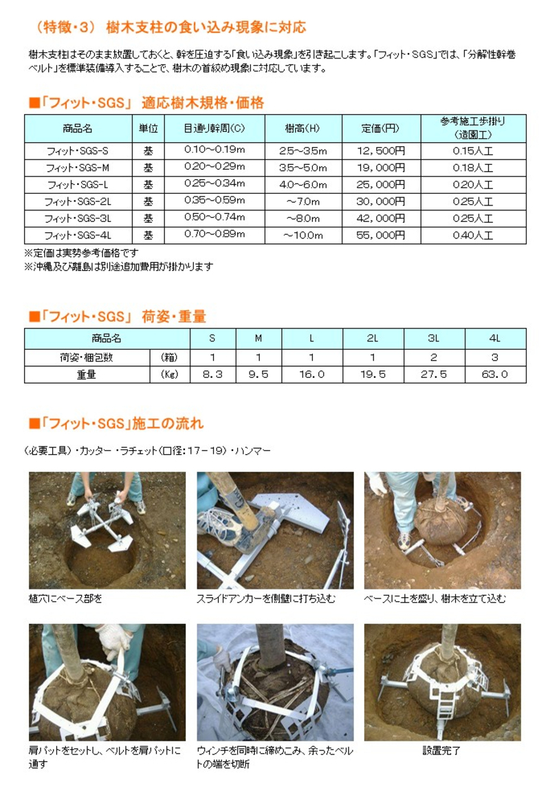 フィット・スーパーグランドサポート(地下支柱) | 造園資材館